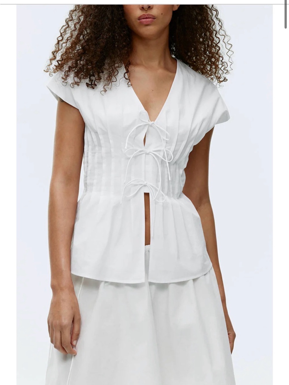 Arket Tie-Front Top in White